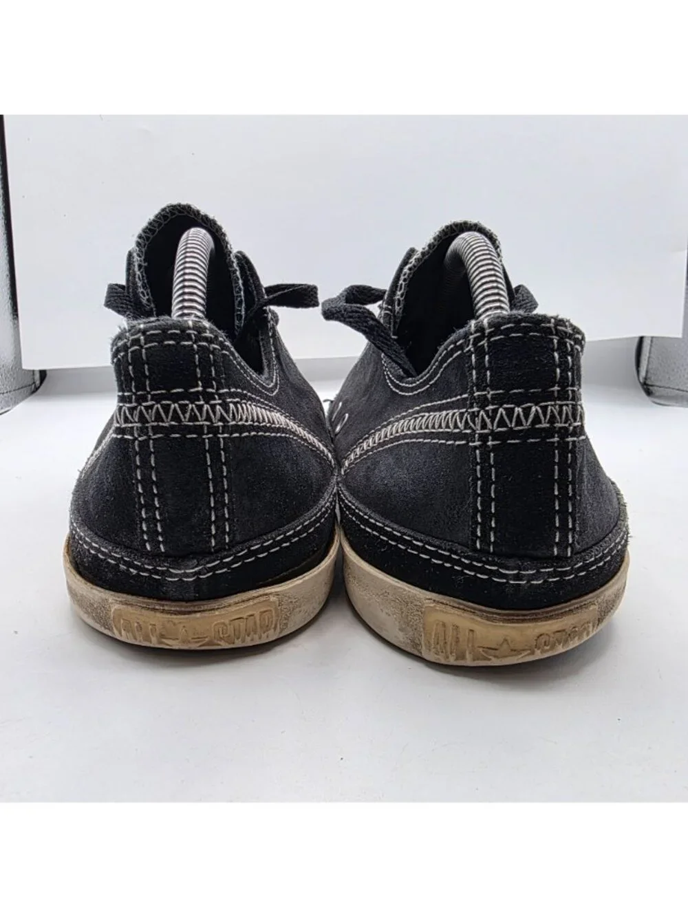 Converse All Star Mens Low Top Sneakers Mens 9 Black Leather Casual Shoes - Picture 4 of 14